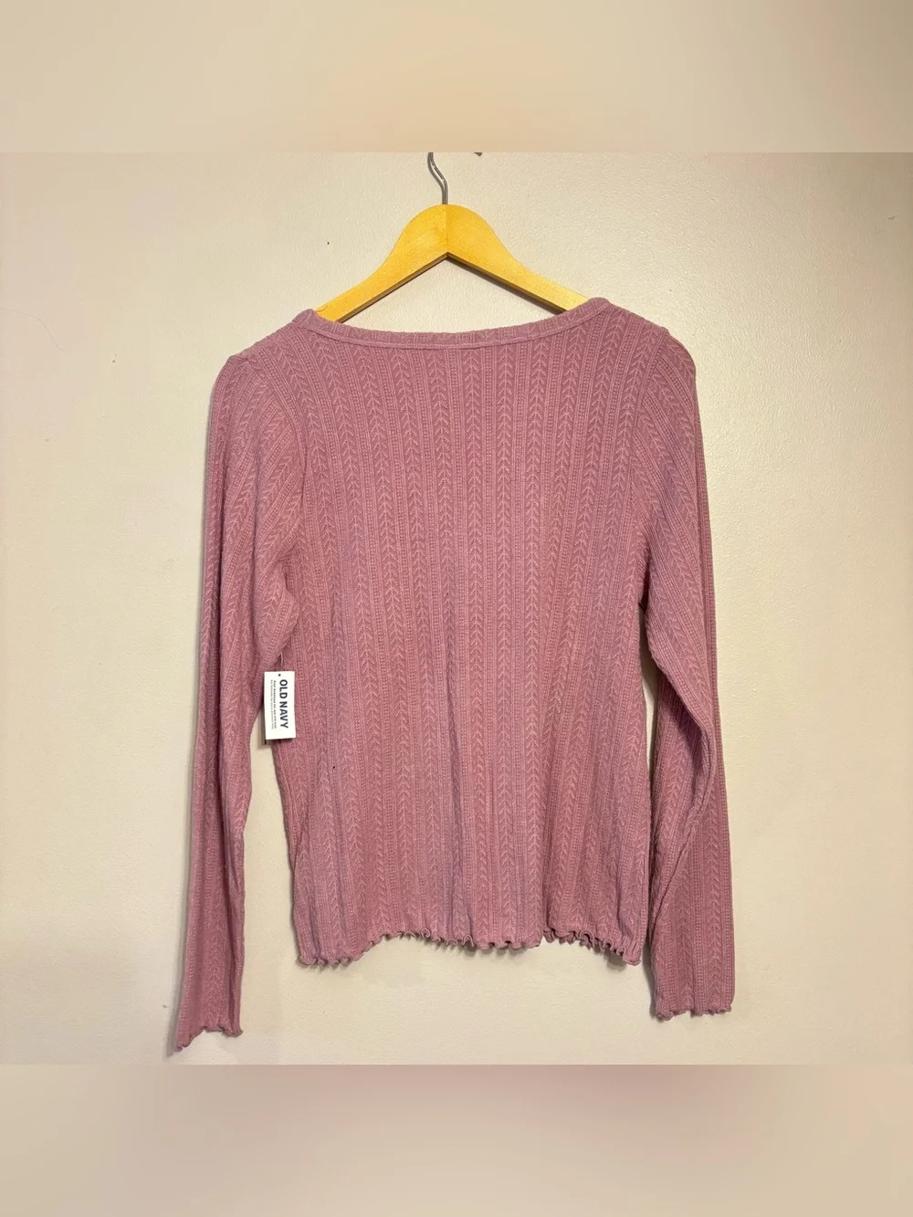 Soft Pink Ribbed Button-Front top - Picture 5 of 5